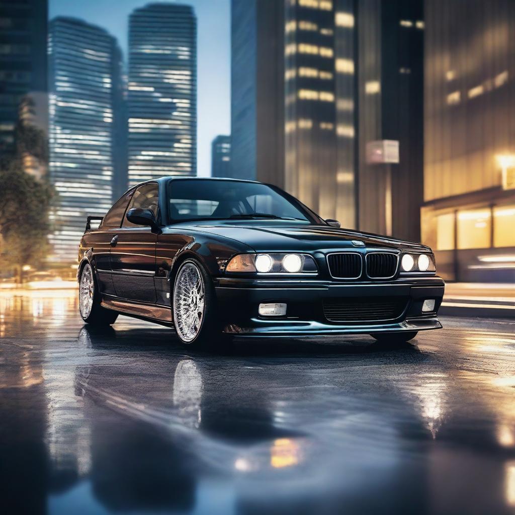 A high-quality image of a BMW M3 E36, showcasing its sleek design and sporty features