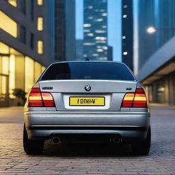 A high-quality image focusing on the rear end of a BMW E46