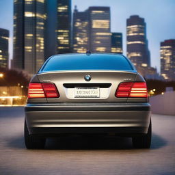 A high-quality image focusing on the rear end of a BMW E46