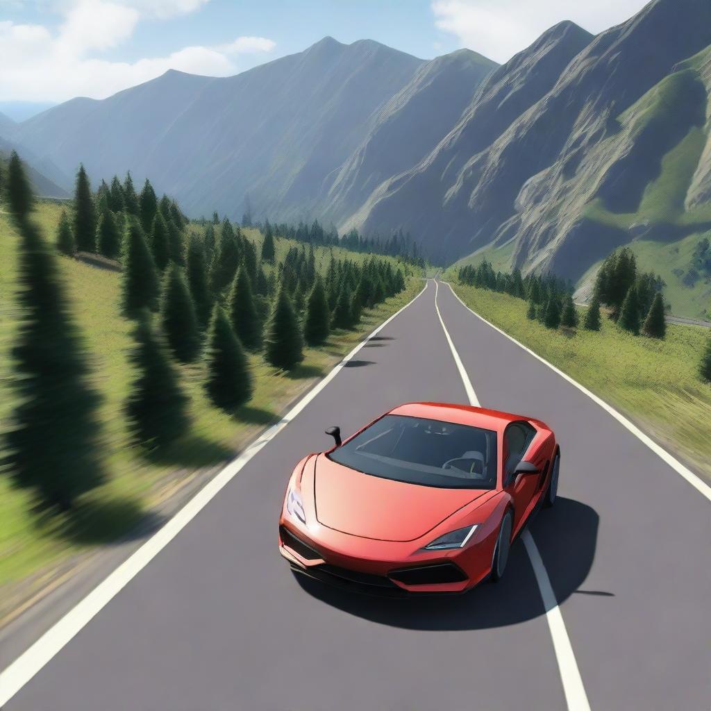 A high-quality image inspired by the video game BeamNG