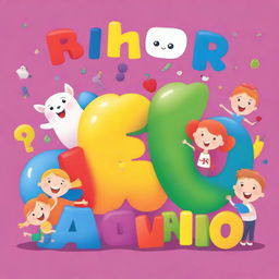 Create a vibrant and engaging book cover for an English phonics book aimed at young children