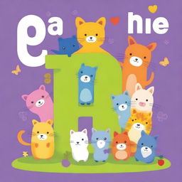 A colorful and engaging book cover for an English phonics book for children