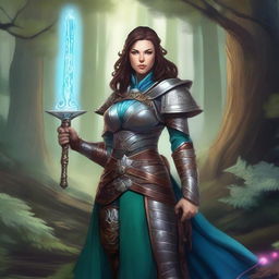 A detailed fantasy illustration of Ts Madison as a powerful Dungeons & Dragons character