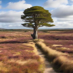 A picturesque dry heathland in the UK