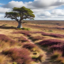 A picturesque dry heathland in the UK