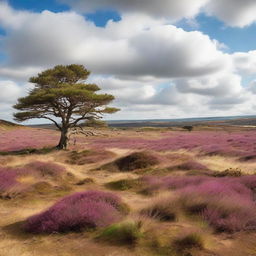 A picturesque dry heathland in the UK