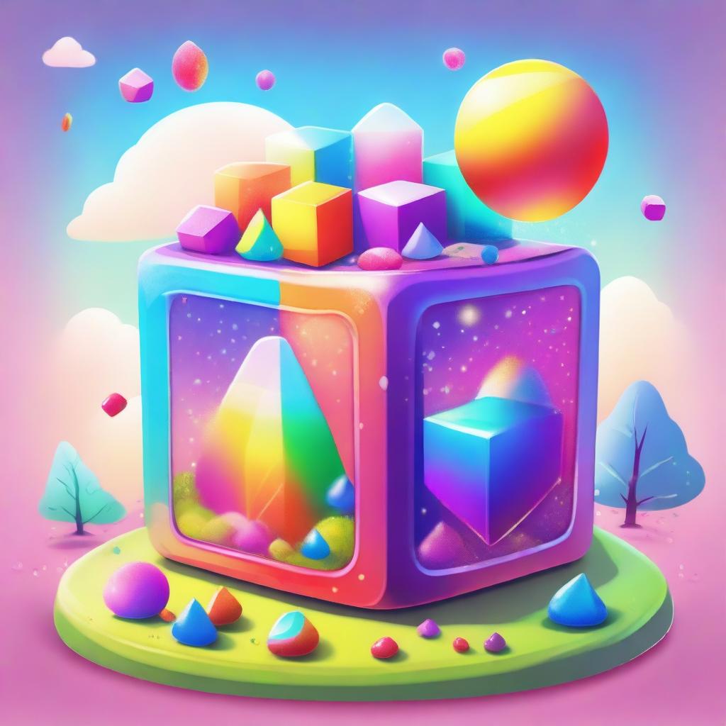 A whimsical fantasy illustration of a gay Gelatinous Cube