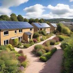 A picturesque scene of sustainable housing in England