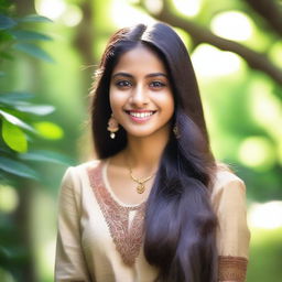 A 25-year-old Indian girl with beautiful eyes, wearing traditional Indian attire