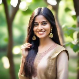 A 25-year-old Indian girl with beautiful eyes, wearing traditional Indian attire