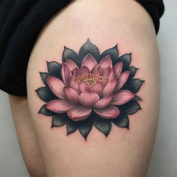 An aesthetic tattoo featuring a beautifully rendered lotus flower.