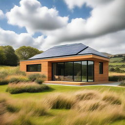 A modern sustainable house located in the English countryside