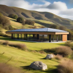 A modern sustainable house located in the English countryside