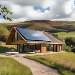 A modern sustainable house located in the English countryside