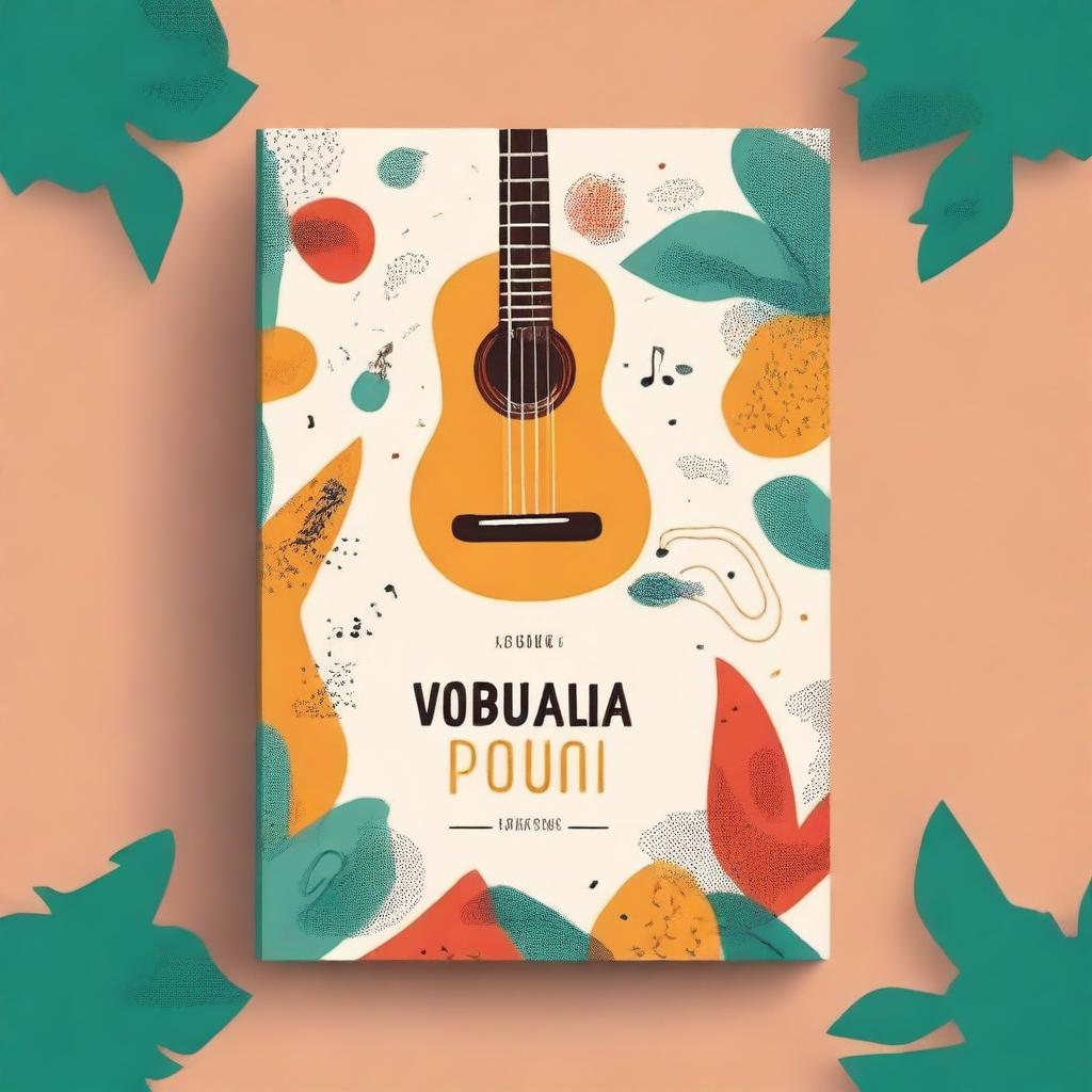 Create a book cover with the words 'Aula de violão para iniciantes'