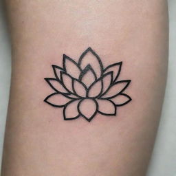 A minimalistic, aesthetic tattoo design featuring a lotus flower.