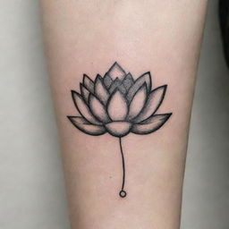 A minimalistic, aesthetic tattoo design featuring a lotus flower.