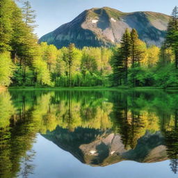 A serene image capturing the reflection of nature in a 9:16 aspect ratio