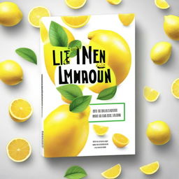 Create a book cover for a self-development autobiography titled 'Lemonade' with the subtitle 'When life gives you lemons