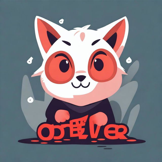 A game over screen with a cute little cat in the middle