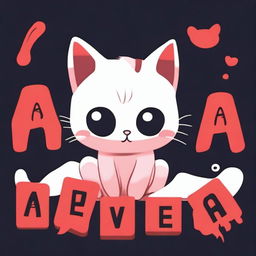 A game over screen with a cute little cat in the middle