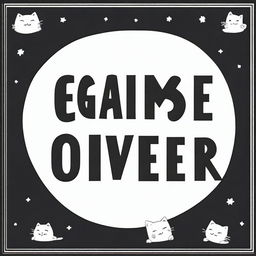 A game over screen for a game about a white cat