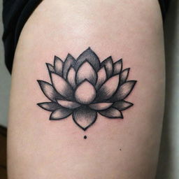 A unique, minimalistic, and aesthetically appealing tattoo design of a lotus flower.