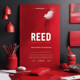 Create a film poster titled 'The Red Canvas