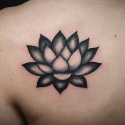 A unique, minimalistic, and aesthetically appealing tattoo design of a lotus flower.