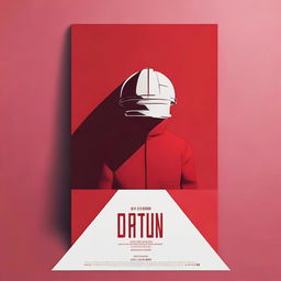 Create a film poster featuring a red canvas as the main element