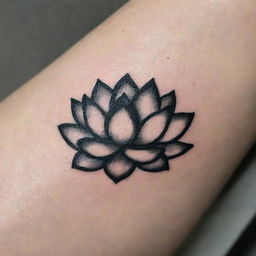 A unique, minimalistic, and aesthetically appealing tattoo design of a lotus flower.