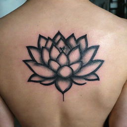 A unique, minimalistic, and aesthetically appealing tattoo design of a lotus flower.