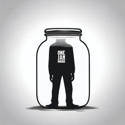 Create an image of a man standing over a jar with the title 'One Jar'