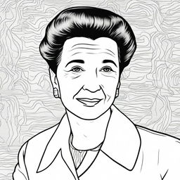 Create a coloring book page featuring Simone de Beauvoir (1908-1986)