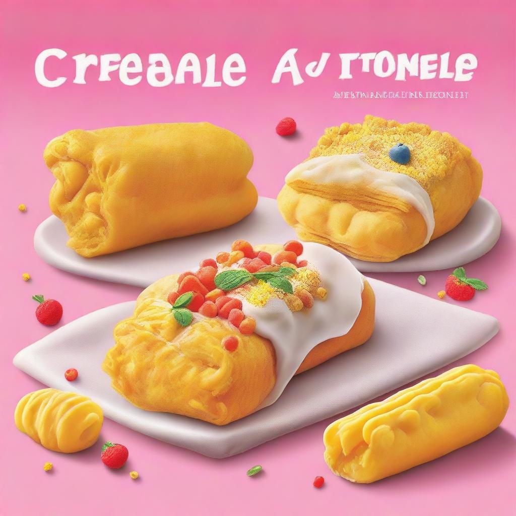 Create a book cover with the title 'Creamed Corn and Cannolis'