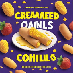 Create a book cover with the title 'Creamed Corn and Cannolis'