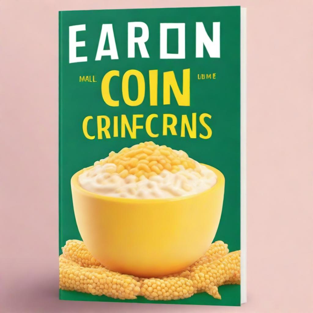 Create a book cover featuring a bowl of creamed corn