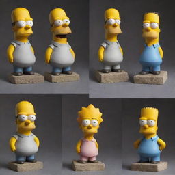 Stone sculptures of characters from The Simpsons