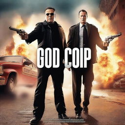 A dynamic movie poster titled 'Good Cop' featuring two male police officers in regular clothes