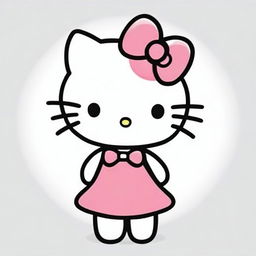 A hand-drawn illustration of Hello Kitty, featuring her signature bow and iconic outfit