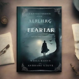 Create a captivating novel book cover featuring an intriguing and mysterious scene