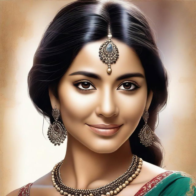 Create a photorealistic image of a pretty Indian woman