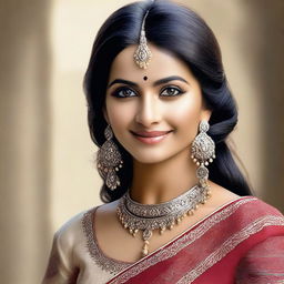 Create a photorealistic image of a pretty Indian woman