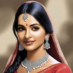 Create a photorealistic image of a pretty Indian woman