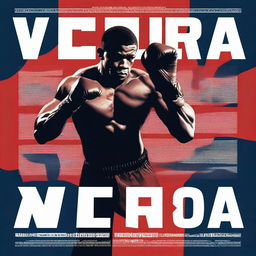 A dramatic and intense poster for a boxing series titled 'Victoria'