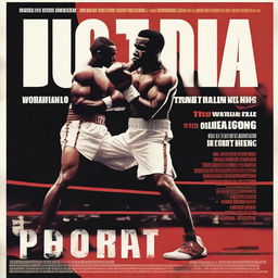 A dramatic and intense poster for a boxing series titled 'Victoria'