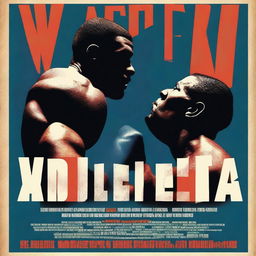 A dramatic and intense poster for a boxing series titled 'Victoria'