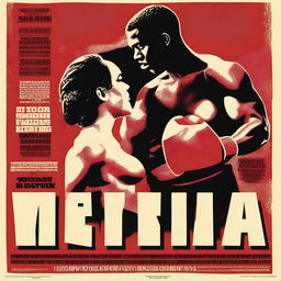 A dramatic and intense poster for a boxing series titled 'Victoria'