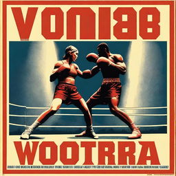 A dramatic and intense poster for a boxing series titled 'Victoria'