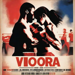 A realistic and intense poster for a boxing series titled 'Victoria'